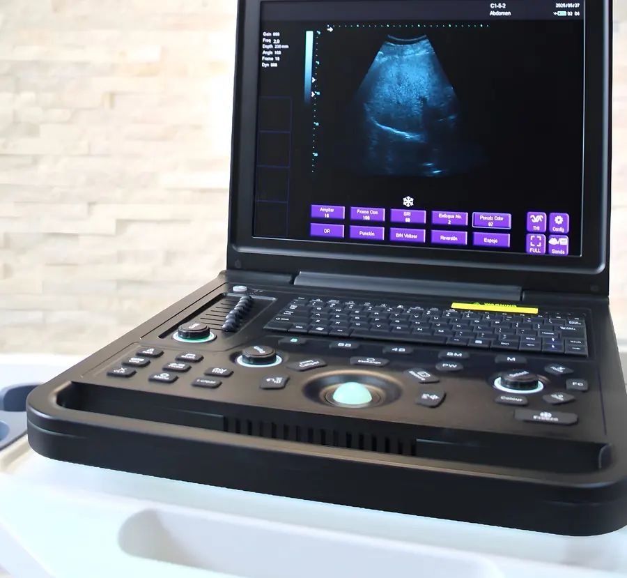 Ecógrafo Doctor Pro 1410 Pro con imagen en blanco y negro en pantalla